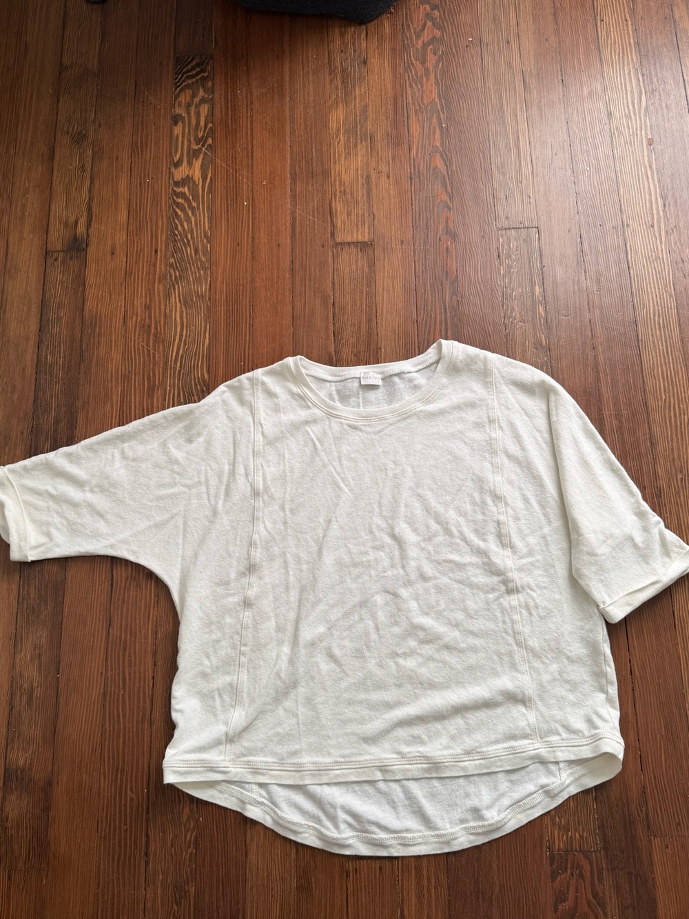 Poetry White Paneled Top Hemp & Cotton Blend